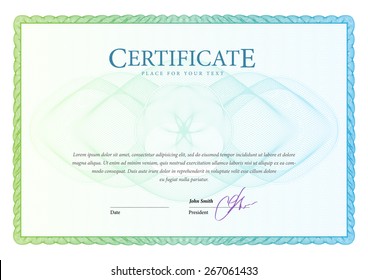 Certificate. Template diplomas, currency. Vector
