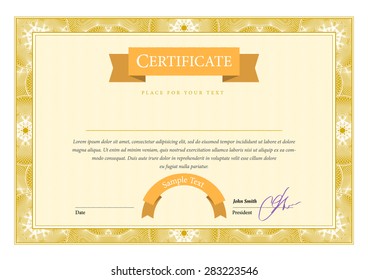 Certificate. Template diplomas, currency. Vector