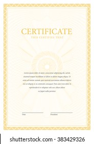 Certificate. Template diplomas, currency. Vector