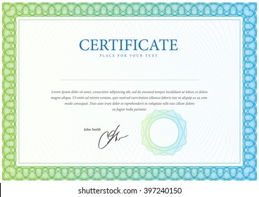 Certificate. Template diplomas, currency. Vector