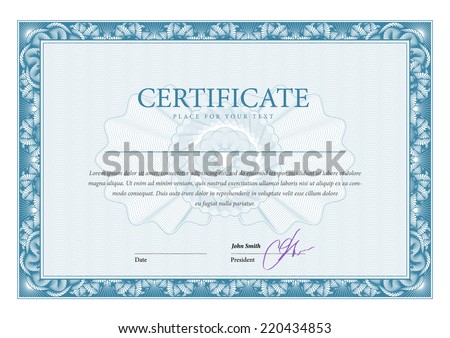 Certificate. Template diplomas, currency. Vector
