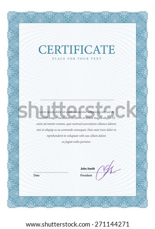 Certificate. Template diplomas, currency. Vector