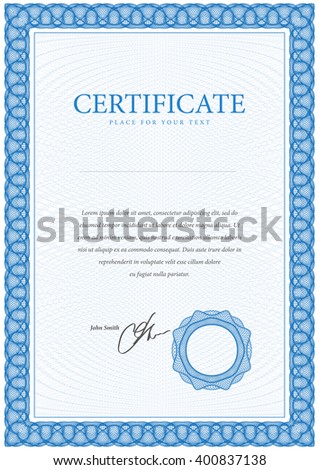 Certificate. Template diplomas, currency. Vector