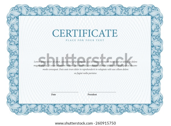 Certificate Template Diplomas Currency Vector Stock Vector (Royalty ...