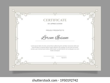 Certificate template with elegant design. - Vector.