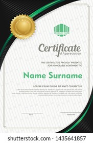 Certificate template with elegant and futuristic with trendy and modern background.