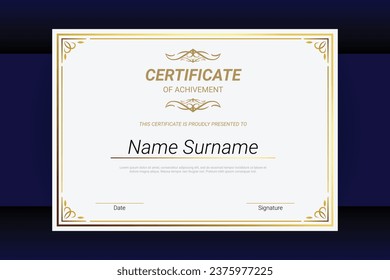 Certificate template. Elegant vector element for diploma or certificate