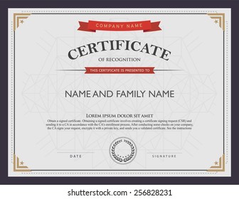 certificate template and element.