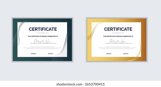 Certificado de Plantilla y elemento moderno para los negocios. certificado de éxito corporativo Plantilla para el reconocimiento del trabajo