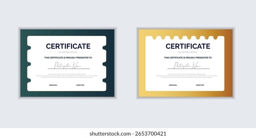 Certificate template and element modern for business. certificate of corporate success template for work recognition