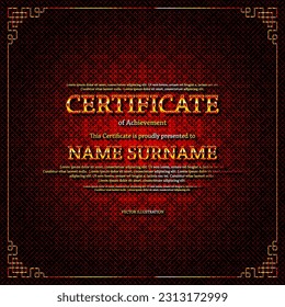 Certificate template and element. Vector illustration