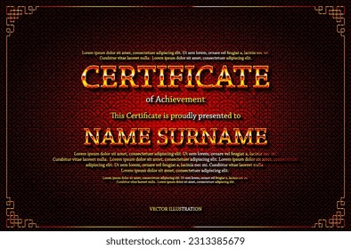 Certificate template and element. Vector illustration