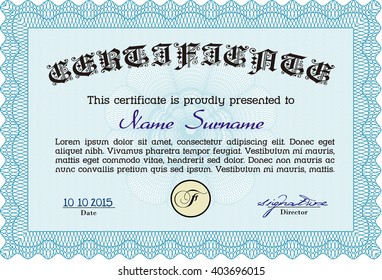 certificate template eps10 jpg of achievement diploma vector illustration design completion