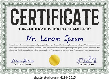 certificate template eps10 jpg of achievement diploma vector illustration design completion