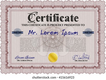 certificate template eps10 jpg of achievement diploma vector illustration design completion
