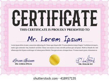 certificate template eps10 jpg of achievement diploma vector illustration design completion