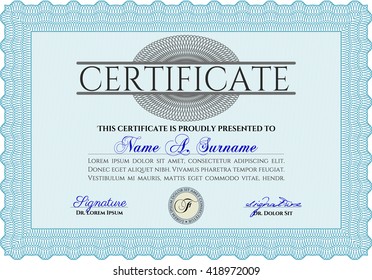 certificate template eps10 jpg of achievement diploma vector illustration design completion
