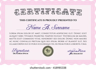 certificate template eps10 jpg of achievement diploma vector illustration design completion
