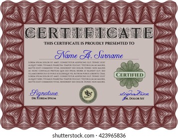 certificate template eps10 jpg of achievement diploma vector illustration design completion