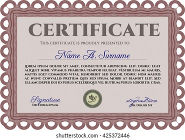certificate template eps10 jpg of achievement diploma vector illustration design completion
