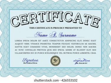 certificate template eps10 jpg of achievement diploma vector illustration design completion