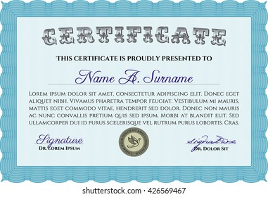 certificate template eps10 jpg of achievement diploma vector illustration design completion
