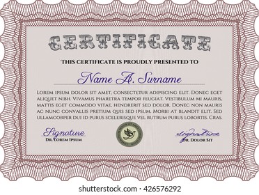 certificate template eps10 jpg of achievement diploma vector illustration design completion