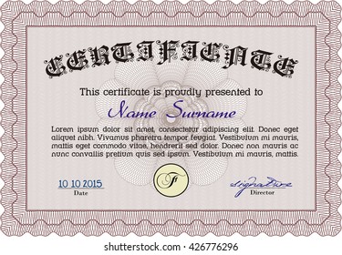 certificate template eps10 jpg of achievement diploma vector illustration design completion