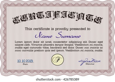 certificate template eps10 jpg of achievement diploma vector illustration design completion