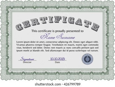 certificate template eps10 jpg of achievement diploma vector illustration design completion