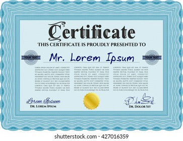 certificate template eps10 jpg of achievement diploma vector illustration design completion