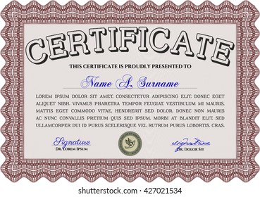 certificate template eps10 jpg of achievement diploma vector illustration design completion