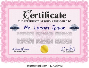 certificate template eps10 jpg of achievement diploma vector illustration design completion