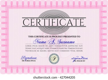 certificate template eps10 jpg of achievement diploma vector illustration design completion