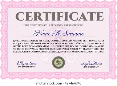 certificate template eps10 jpg of achievement diploma vector illustration design completion
