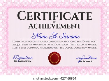 certificate template eps10 jpg of achievement diploma vector illustration design completion