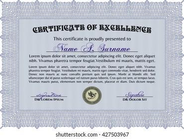 certificate template eps10 jpg of achievement diploma vector illustration design completion