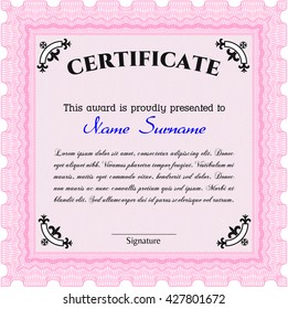 certificate template eps10 jpg of achievement diploma vector illustration design completion