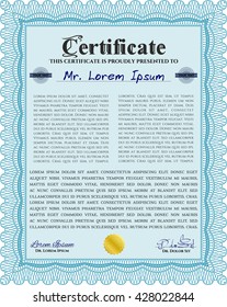 certificate template eps10 jpg of achievement diploma vector illustration design completion