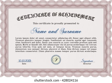 certificate template eps10 jpg of achievement diploma vector illustration design completion