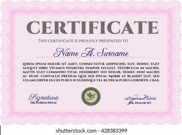 certificate template eps10 jpg of achievement diploma vector illustration design completion