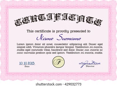certificate template eps10 jpg of achievement diploma vector illustration design completion