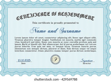 certificate template eps10 jpg of achievement diploma vector illustration design completion