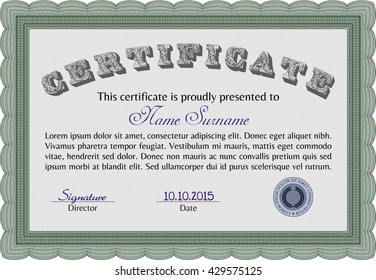 certificate template eps10 jpg of achievement diploma vector illustration design completion