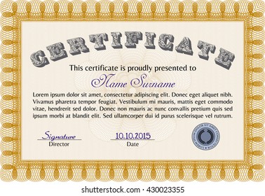certificate template eps10 jpg of achievement diploma vector illustration design completion