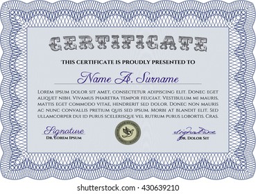 certificate template eps10 jpg of achievement diploma vector illustration design completion