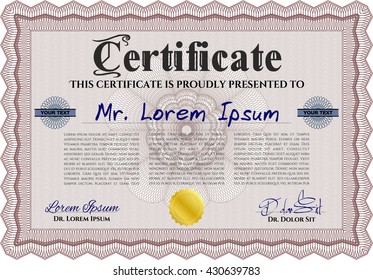 certificate template eps10 jpg of achievement diploma vector illustration design completion