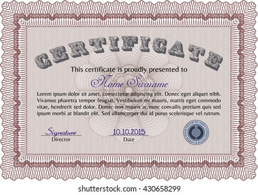 certificate template eps10 jpg of achievement diploma vector illustration design completion