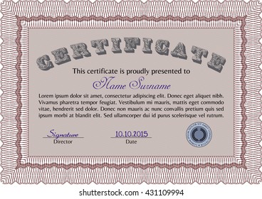 certificate template eps10 jpg of achievement diploma vector illustration design completion