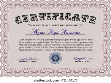 certificate template eps10 jpg of achievement diploma vector illustration design completion